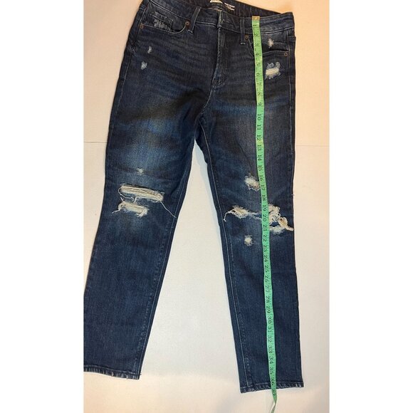 Old Navy Power Straight High Rise Jeans Distressed Secret Slim Pockets Blue W30 - Picture 6 of 9